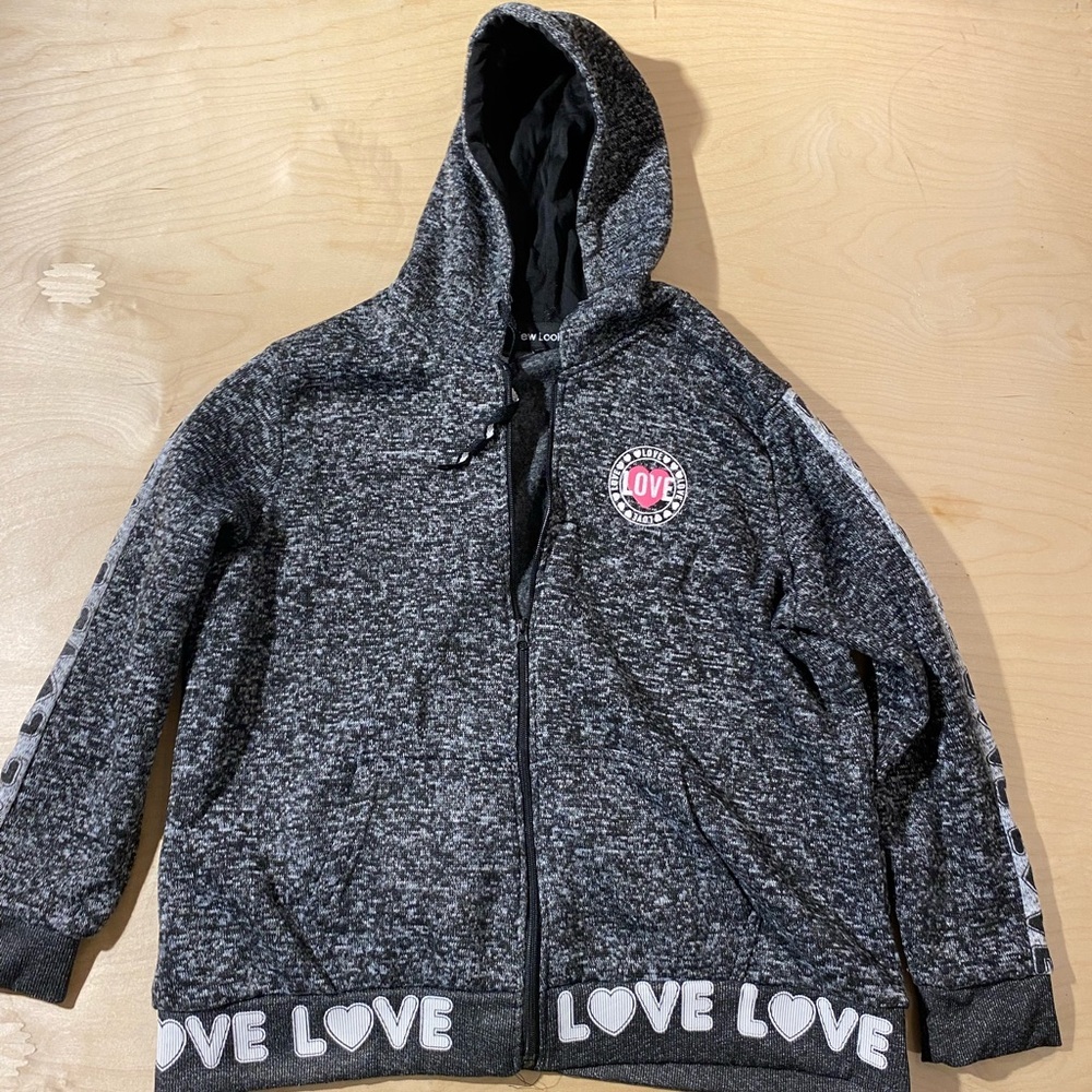 New Look Charcoal and Black Zip up Jacket 3X (OE)